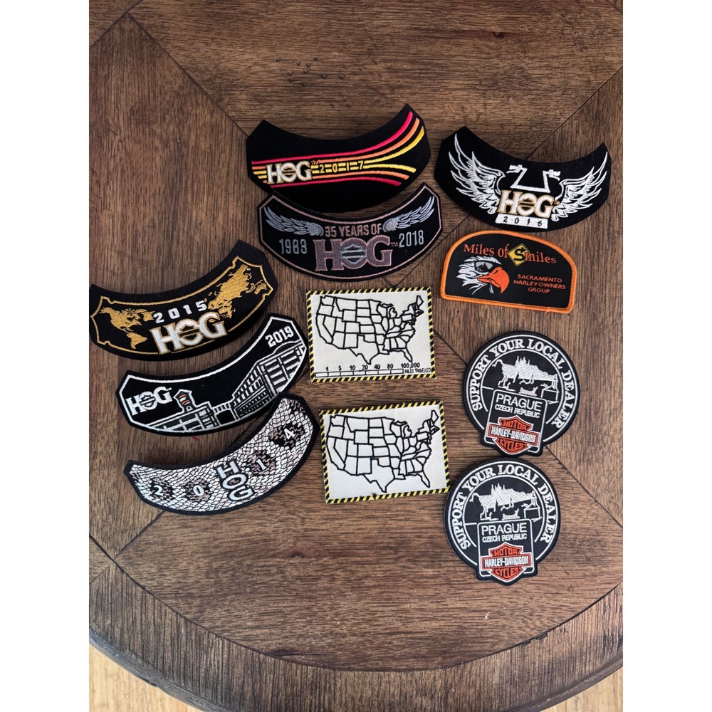 Harley Davidson HOG Patch Lot 35th Anniversary Prague Sacramento Rockers 11pc